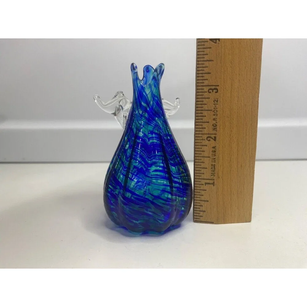 Bud Vase with Angel Wings - Art Glass - The Glass Studio of Cape Cod 3.5